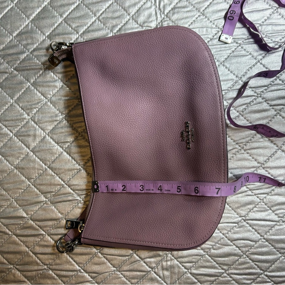 Coach Lilac Purple Pebbled Leather Shoulder Bag - Picture 3 of 10